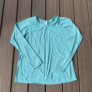 Athleta size 1X Women's Teal Long Sleeve Running Top